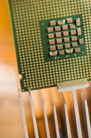 Closeup of a microchip.