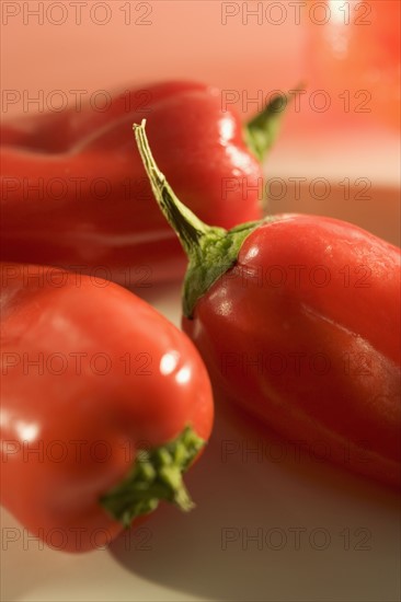 Closeup of red peppers.