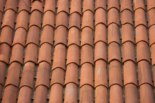 Terracotta roof tiles Italy.