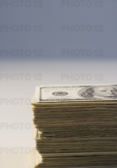 Closeup of pile of money.