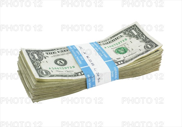 Dollar bills with paper band.