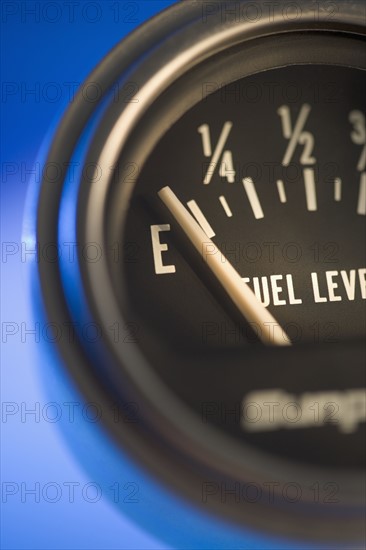 Still life of fuel gauge.