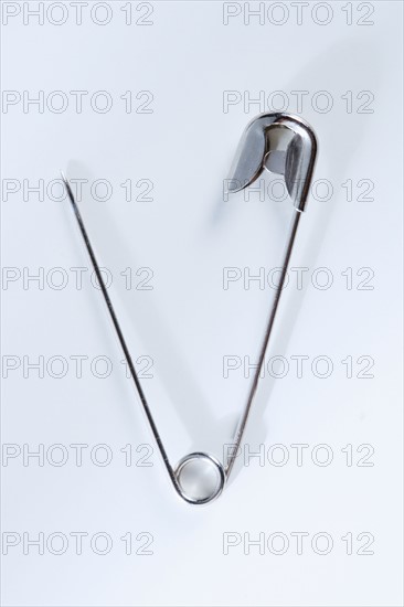 Closeup of a safety pin.