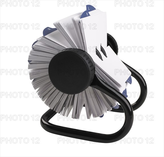 Still life of a rolodex.