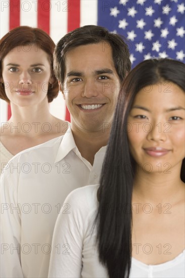 Portrait of three Americans.