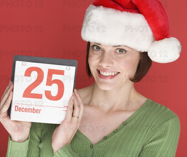 Woman celebrating Christmas.