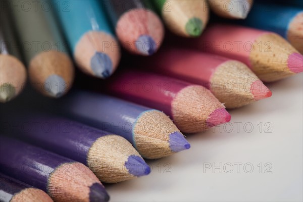 A variety of colored pencils.