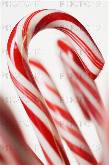 Closeup of candy canes.