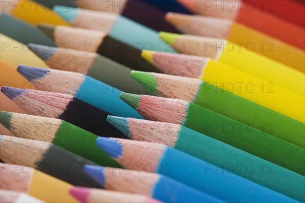 A variety of colored pencils.