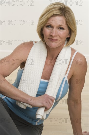 Portrait of woman after working out.