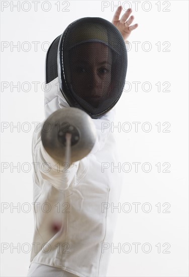 Portrait of a fencer.