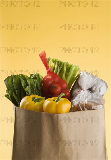 A full bag of groceries.
