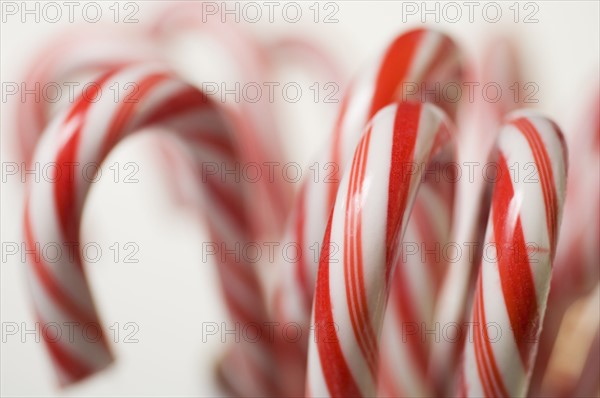 Closeup of candy canes.