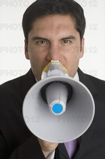 Man with bullhorn.