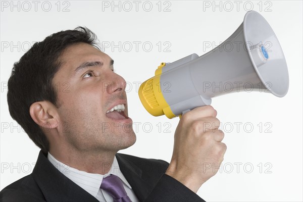 Man with bullhorn.