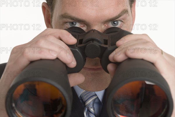 Man with binoculars.