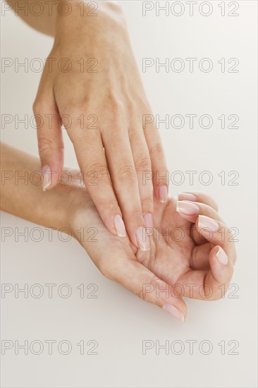 Closeup of female hands.