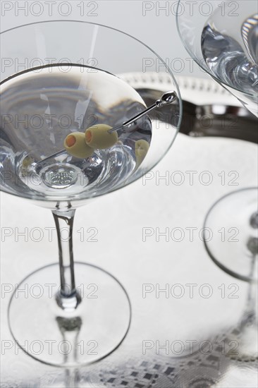 Closeup of a martini cocktail.