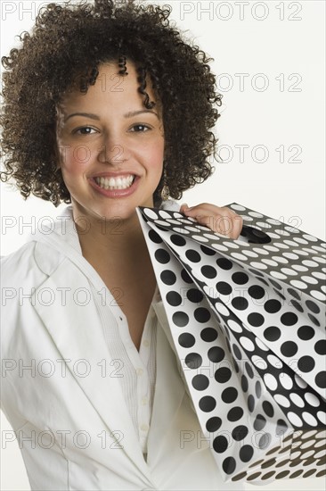 Happy woman with shopping bags.