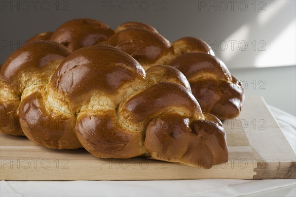 Close up of two loaves of Challah bread.