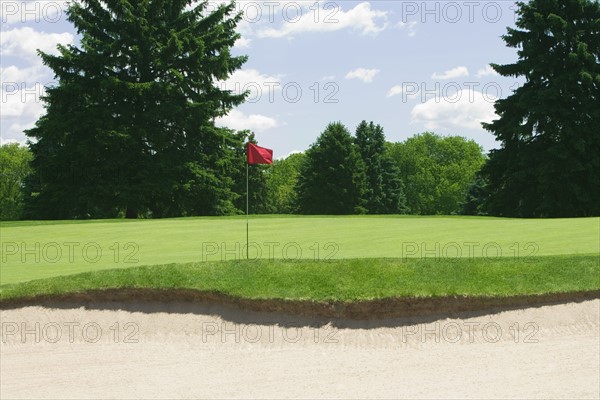 Detail of golf course sand trap.
