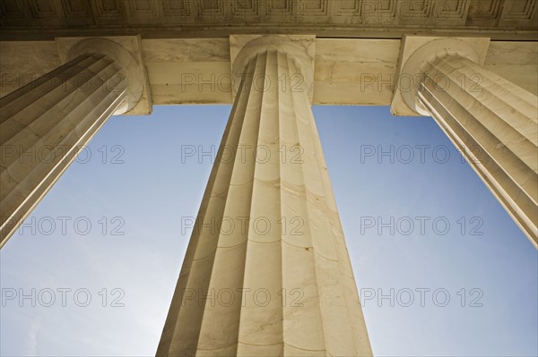 Doric columns at the Lincoln Memorial Washington DC USA.