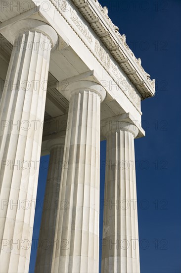 Doric columns of the Lincoln Memorial Washington DC USA.