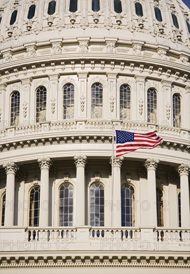 Close up of dome of the Capitol Building  Washington DC USA.