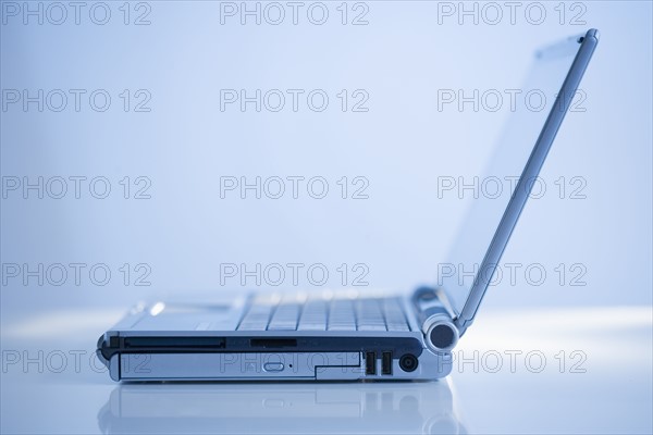 Open laptop computer with keyboard.