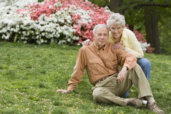 Portrait of a senior couple outdoors.