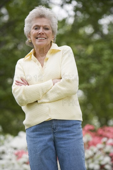 Portrait of senior woman outdoors.