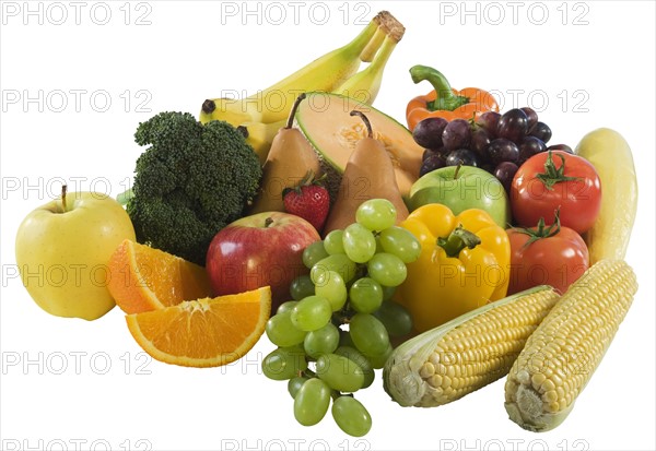 Studio shot of fruit and vegetables.