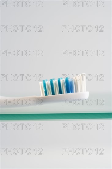 Close up of toothbrush.