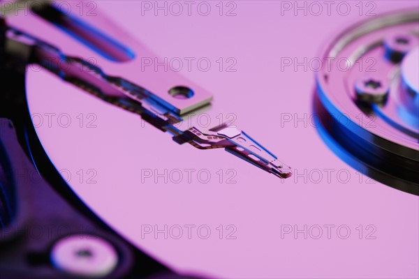 Close up of computer hard drive.