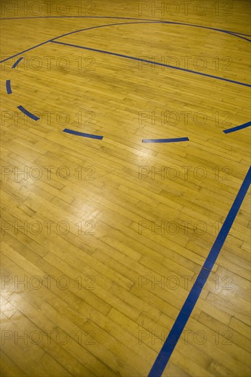 Close up of basketball court.