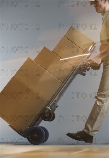 Delivery man with packages.