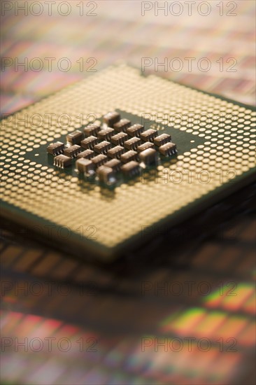 Close up of computer chip.