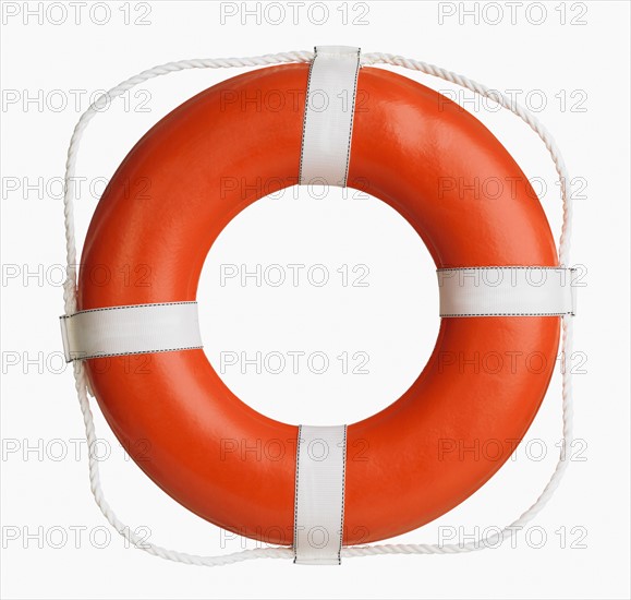 Studio shot of boat life preserver.