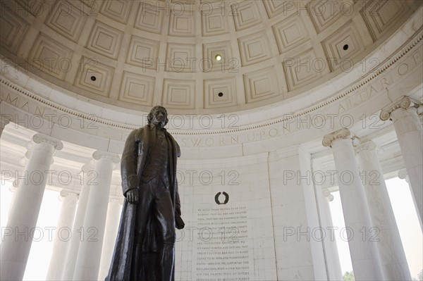 Interior of the Jefferson Memorial Washington DC USA.