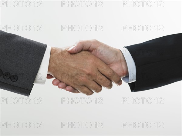 Two men shaking hands.