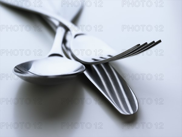 Close up of silverware on table.