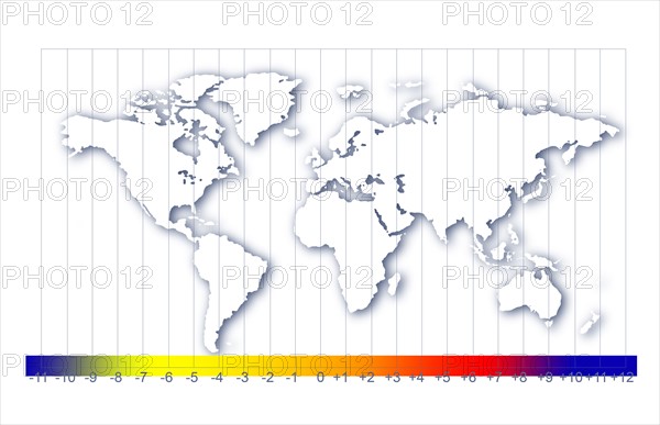 Computer generated map of globe.