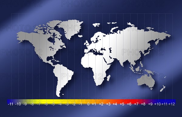 Computer generated map of globe.