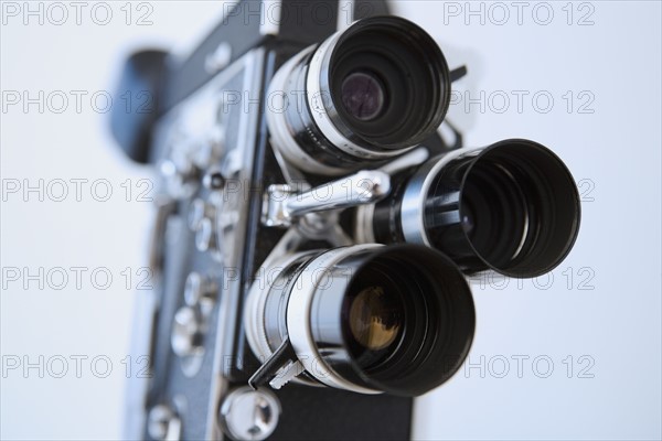 Close up of old fashioned film camera.