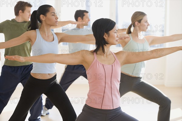 Group of people exercising.