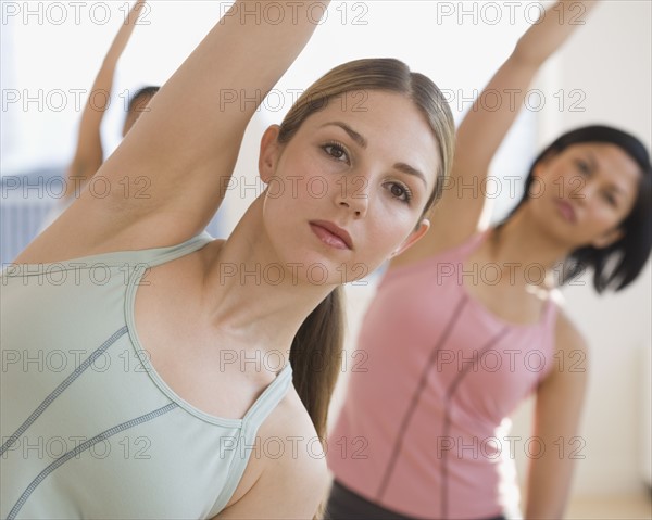 Close up of woman exercising.