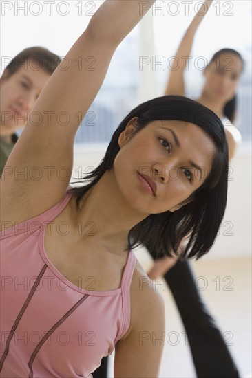 Close up of woman exercising.