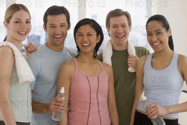 Portrait of friends at health club.