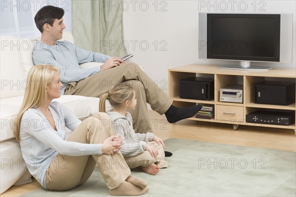 Family watching television.