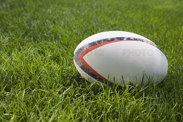 Close up of ball in grass.